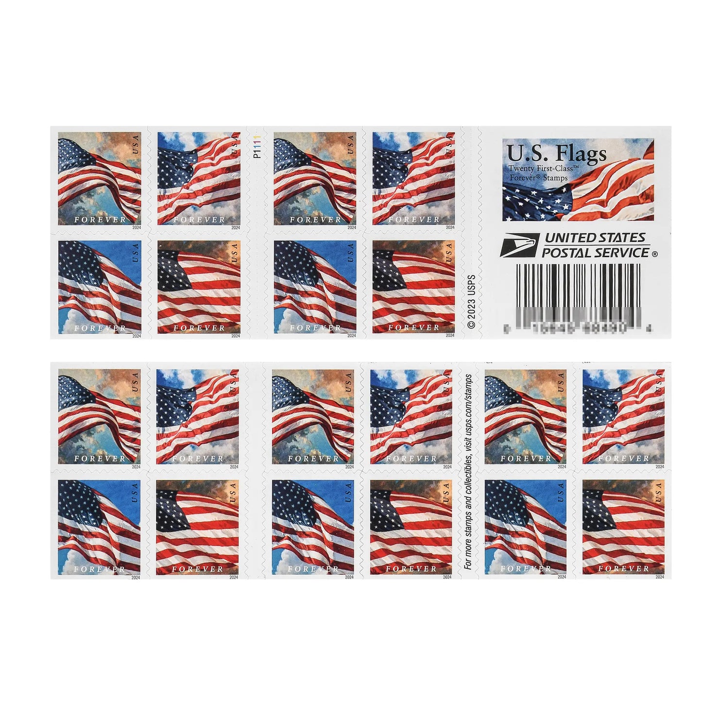 2024 USa Forever flags first class postage stamps