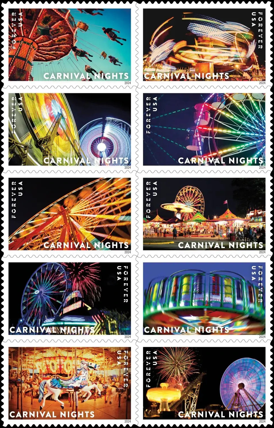 2024 USa Forever Carnival Nights stamps