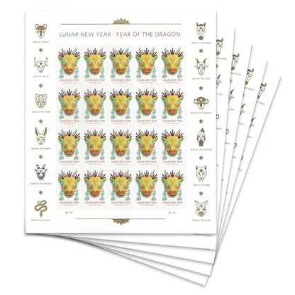 2024 USa Forever Lunar New Year Stamps - the Year of the Dragon