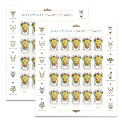 2024 USa Forever Lunar New Year Stamps - the Year of the Dragon