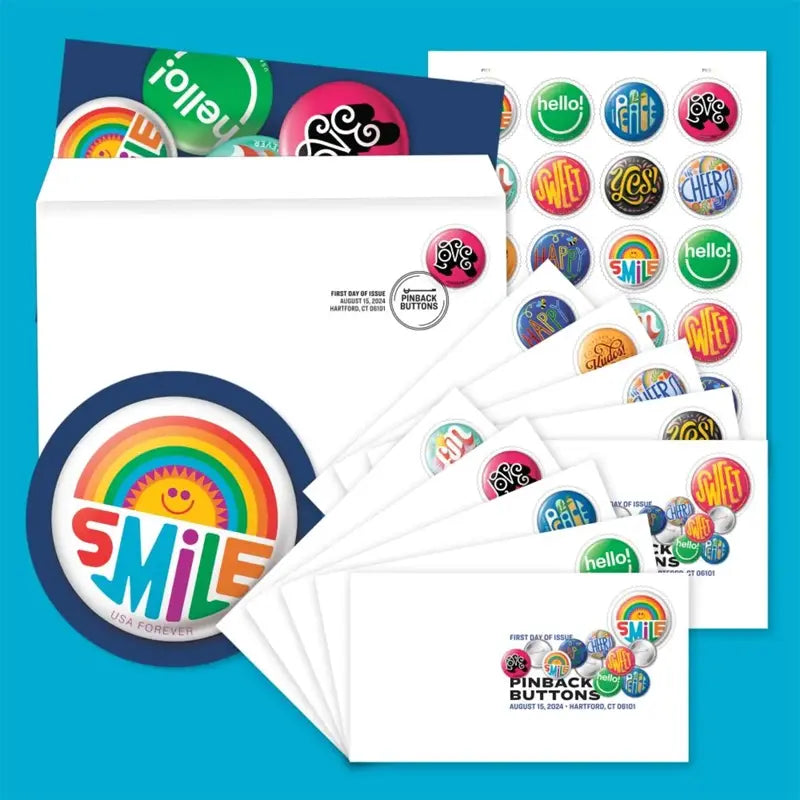 2024 USa Forever Pinback Buttons Stamps