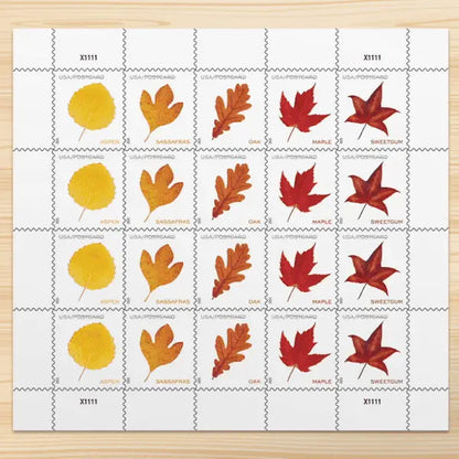 2025 USa Forever Vibrant Leaves Postcard Stamps