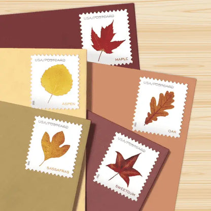2025 USa Forever Vibrant Leaves Postcard Stamps