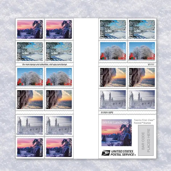 2025 USa Forever Winter Landscapes Stamps