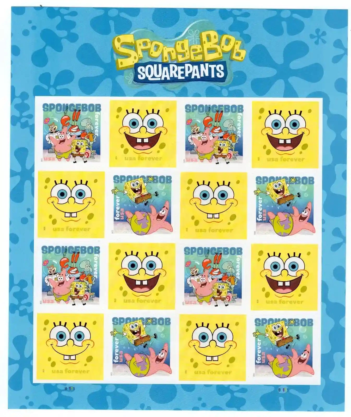2025 USa Forever SpongeBob SquarePants Stamps
