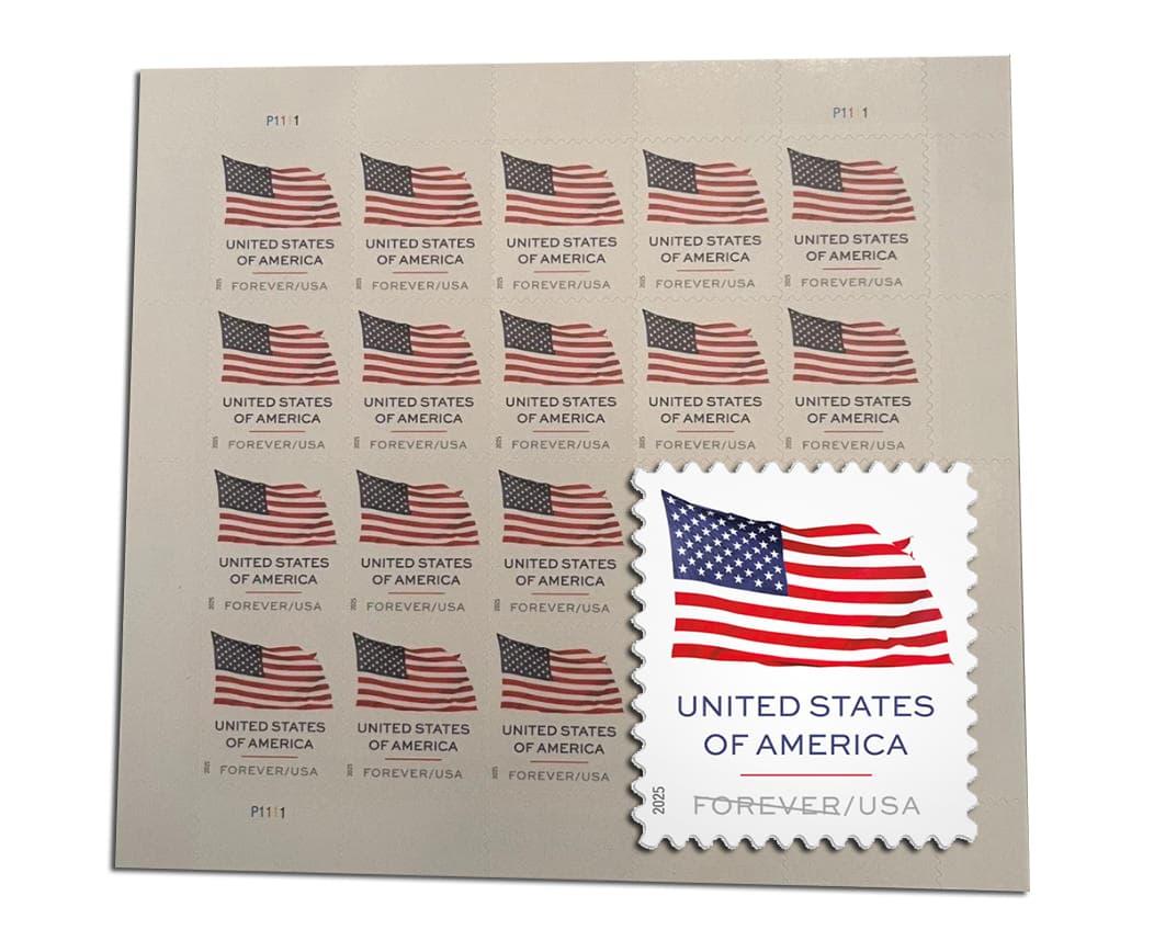 2025 USa Forever Flag Stamps Sheets