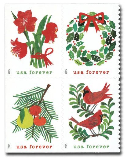 2025 USa Forever Holiday Cheer Stamps