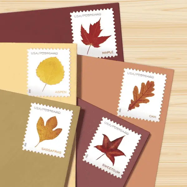 2025 USa Forever Vibrant Leaves Postcard Stamps Coil
