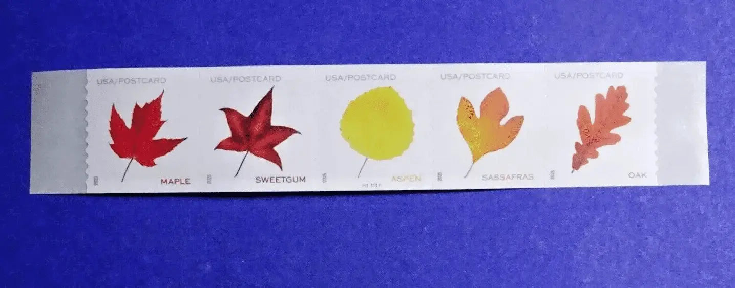 2025 USa Forever Vibrant Leaves Postcard Stamps Coil