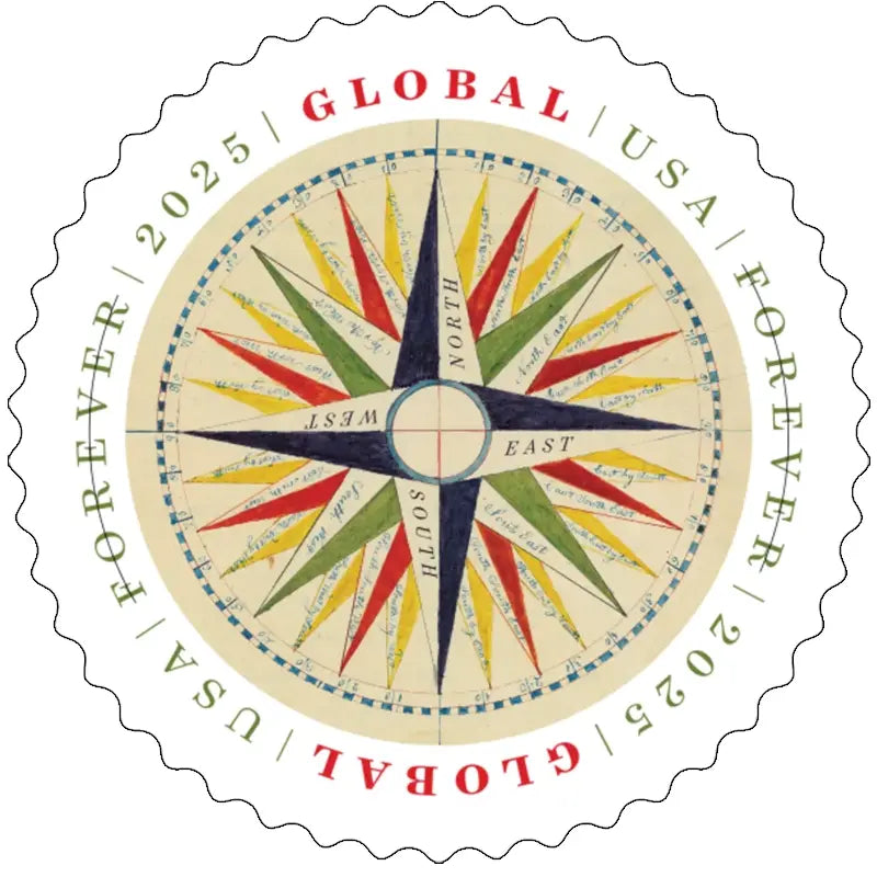 2025 USa Forever Global1794 Compass Rose Stamps