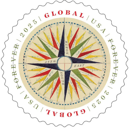 2025 USa Forever Global1794 Compass Rose Stamps