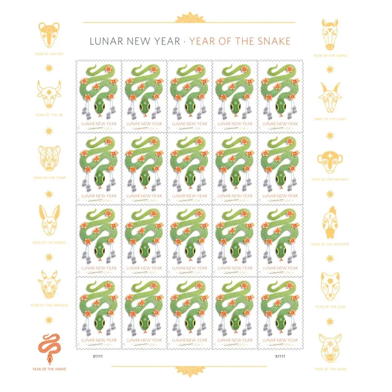 2025 USa Forever Lunar New Year Year of the Snake Stamps