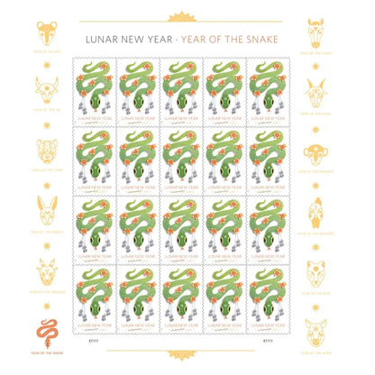 2025 USa Forever Lunar New Year Year of the Snake Stamps