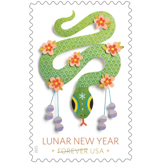 2025 USa Forever Lunar New Year Year of the Snake Stamps