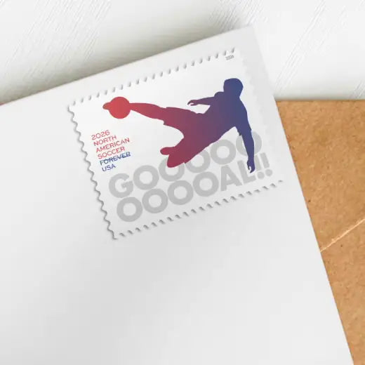 2026 North American Soccer Forever Stamps.