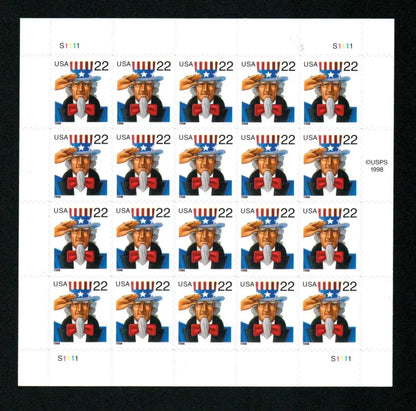 1998 USa Forever Uncle Sam Postage Stamps