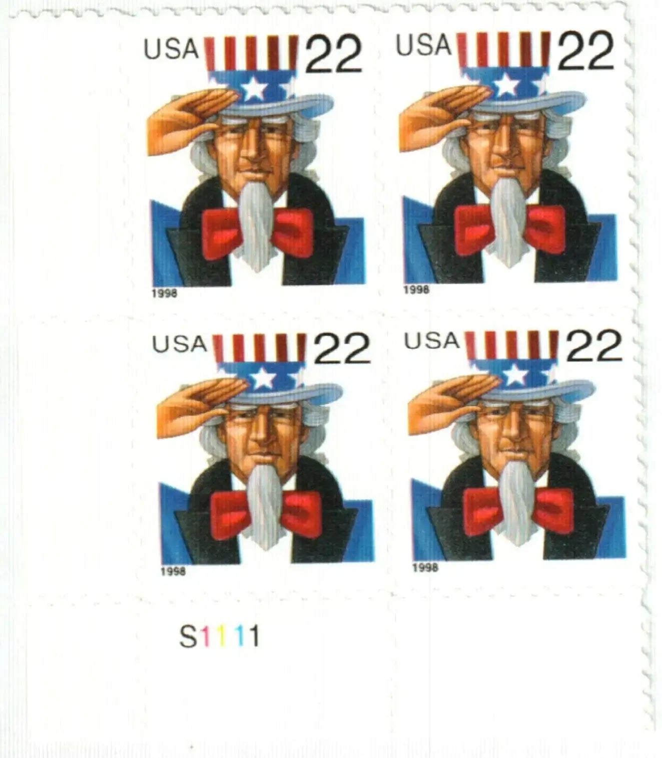 1998 USa Forever Uncle Sam Postage Stamps