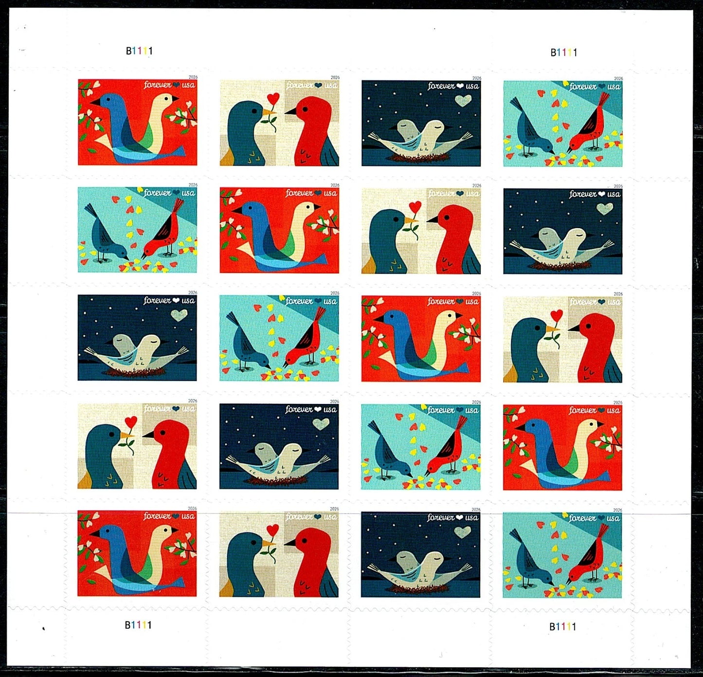 2026 USA Forever Love Series Birds STAMPS