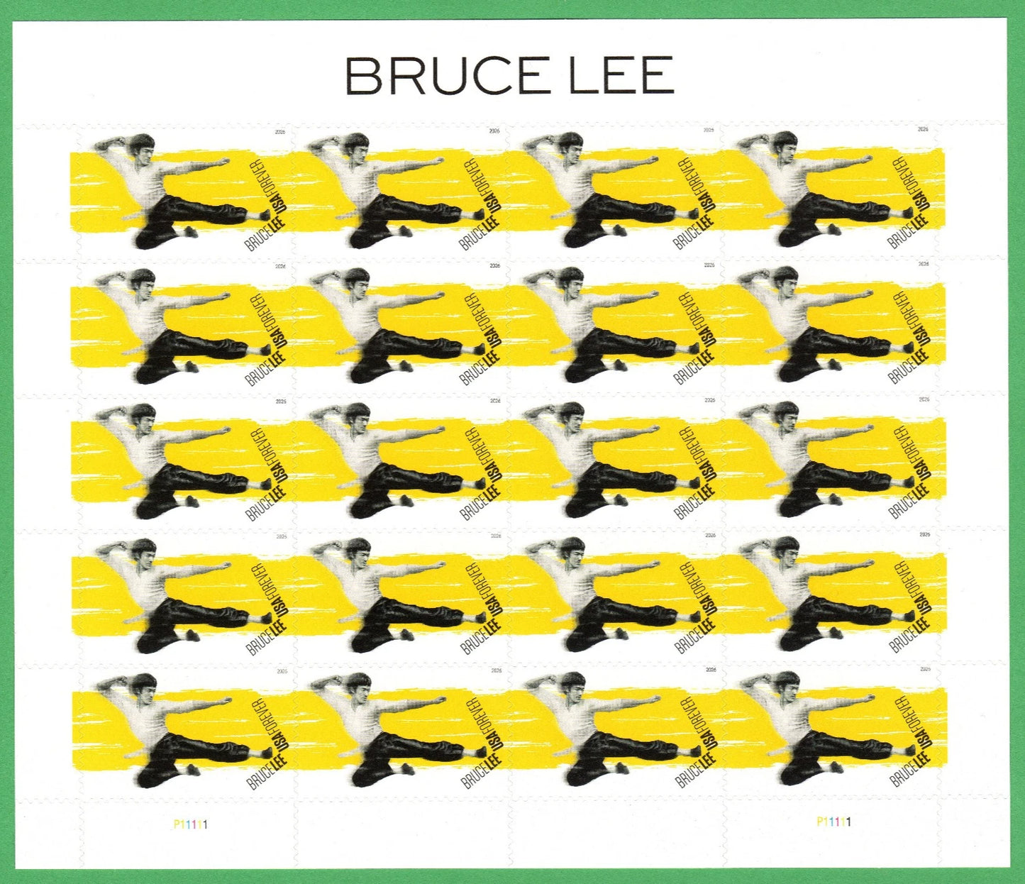 2026 Bruce Lee Sheet of 20 Forever Stamps