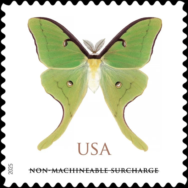 2025 Luna Moth Nonmachineable Surcharge stamps